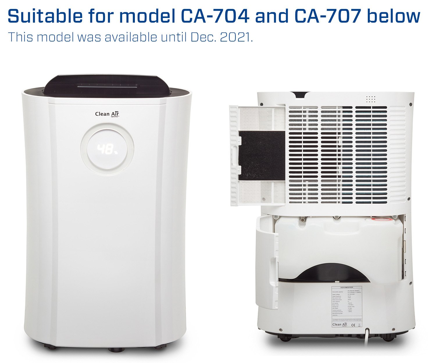 Luchtreiniger, Luchtontvochtiger, Luftreiniger, Luftentfeuchter, Purificateur, des humidificateur,Air Purifier, Dehumidifier, Clean Air Optima, CA-704 Smart